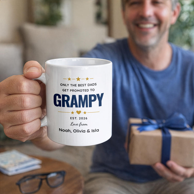 Personalised Only the Best Dads Get Promoted to Grampy Mug