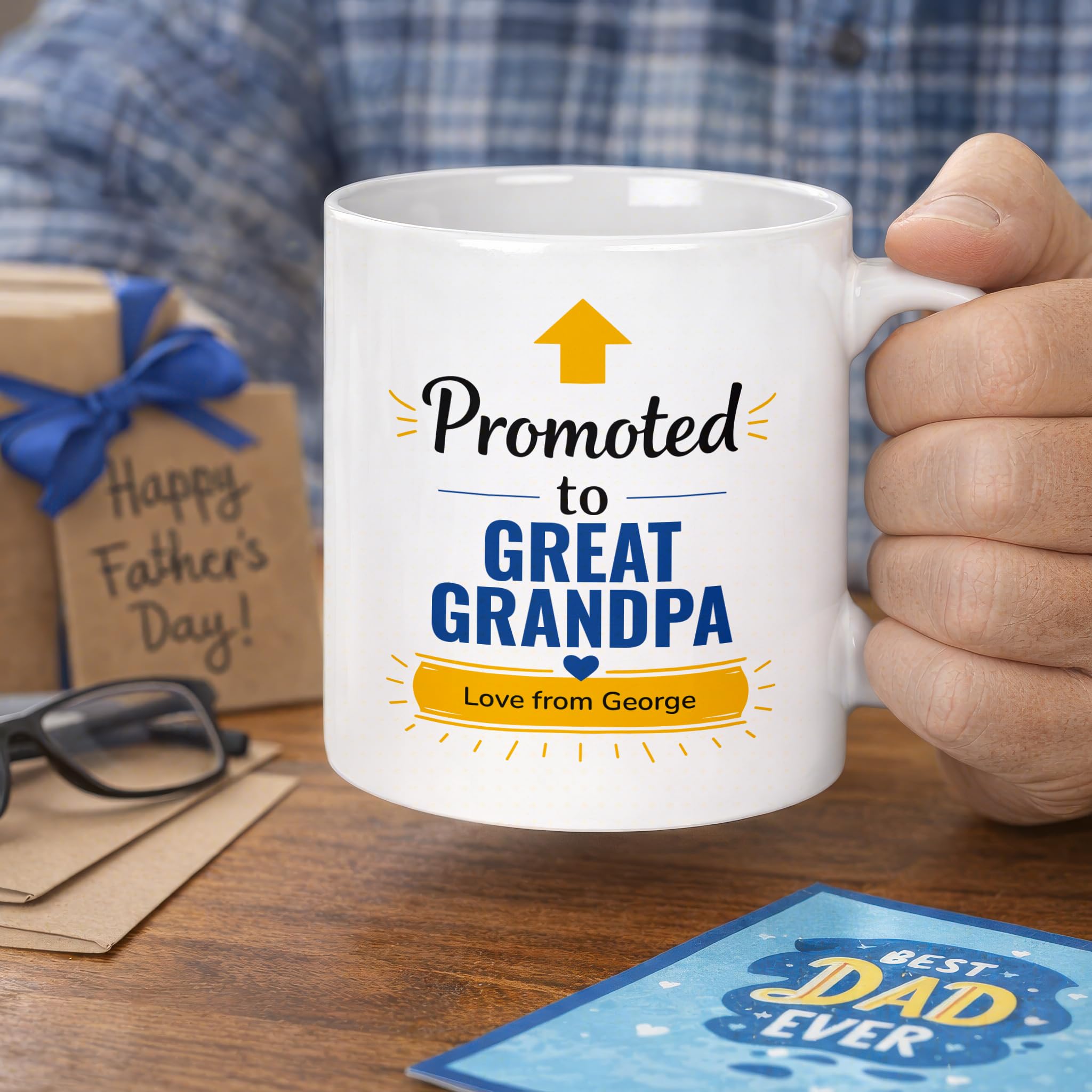 Personalised Promoted to Great Grandpa Mug with Name