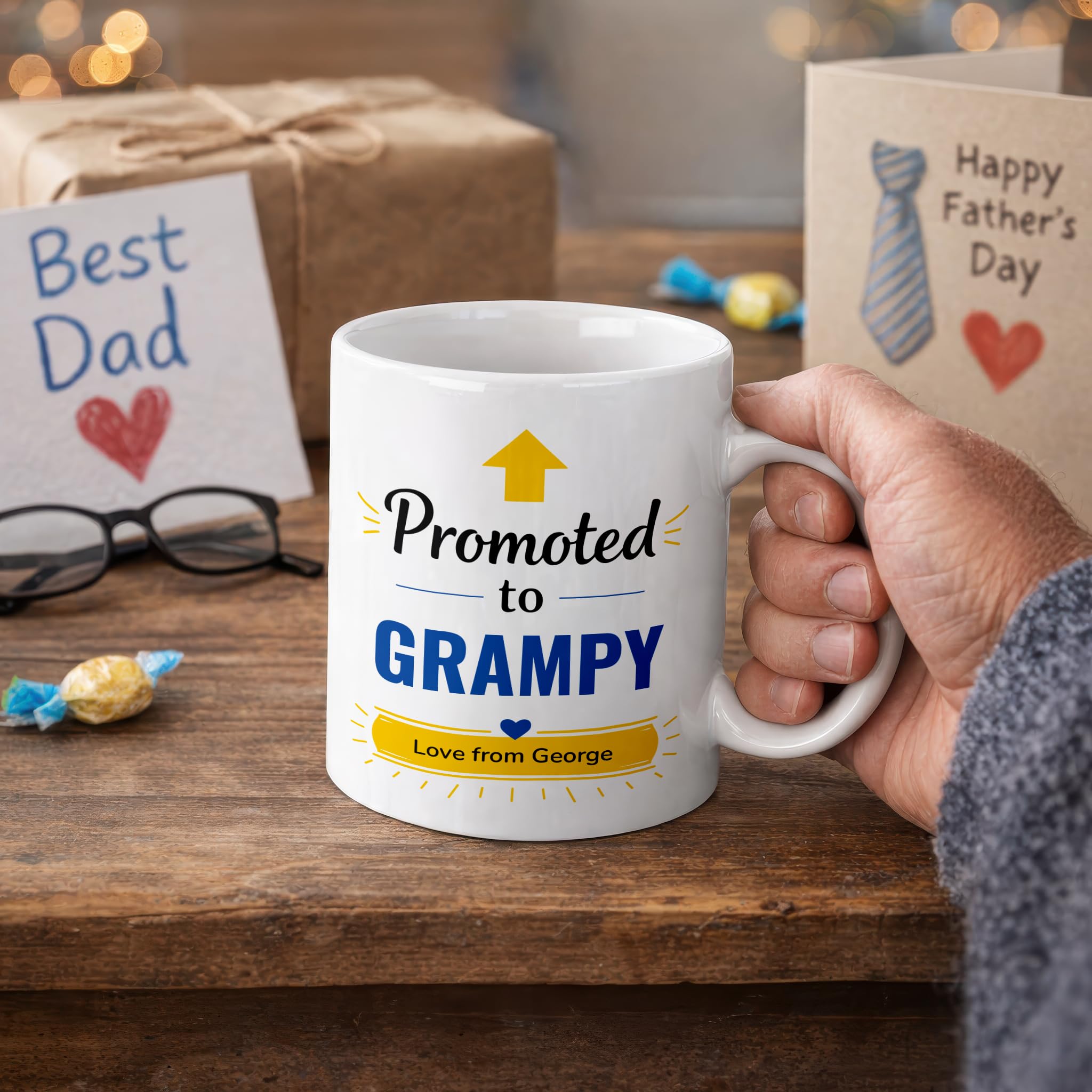 Personalised Promoted to Grampy Mug with Name