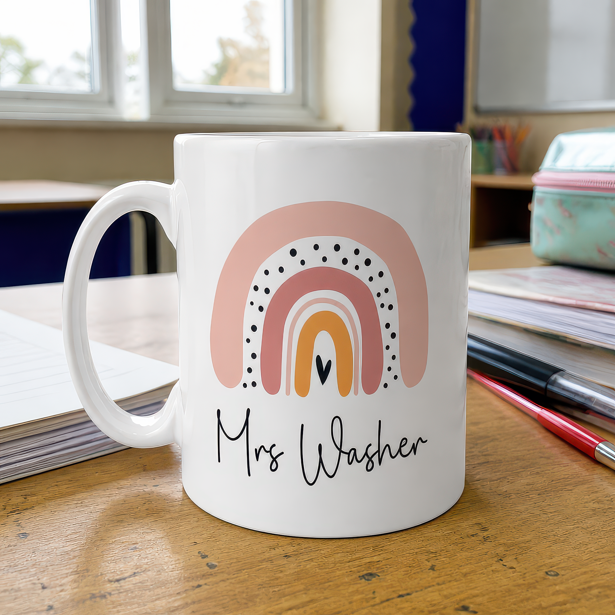 Personalised Teacher Rainbow Mug