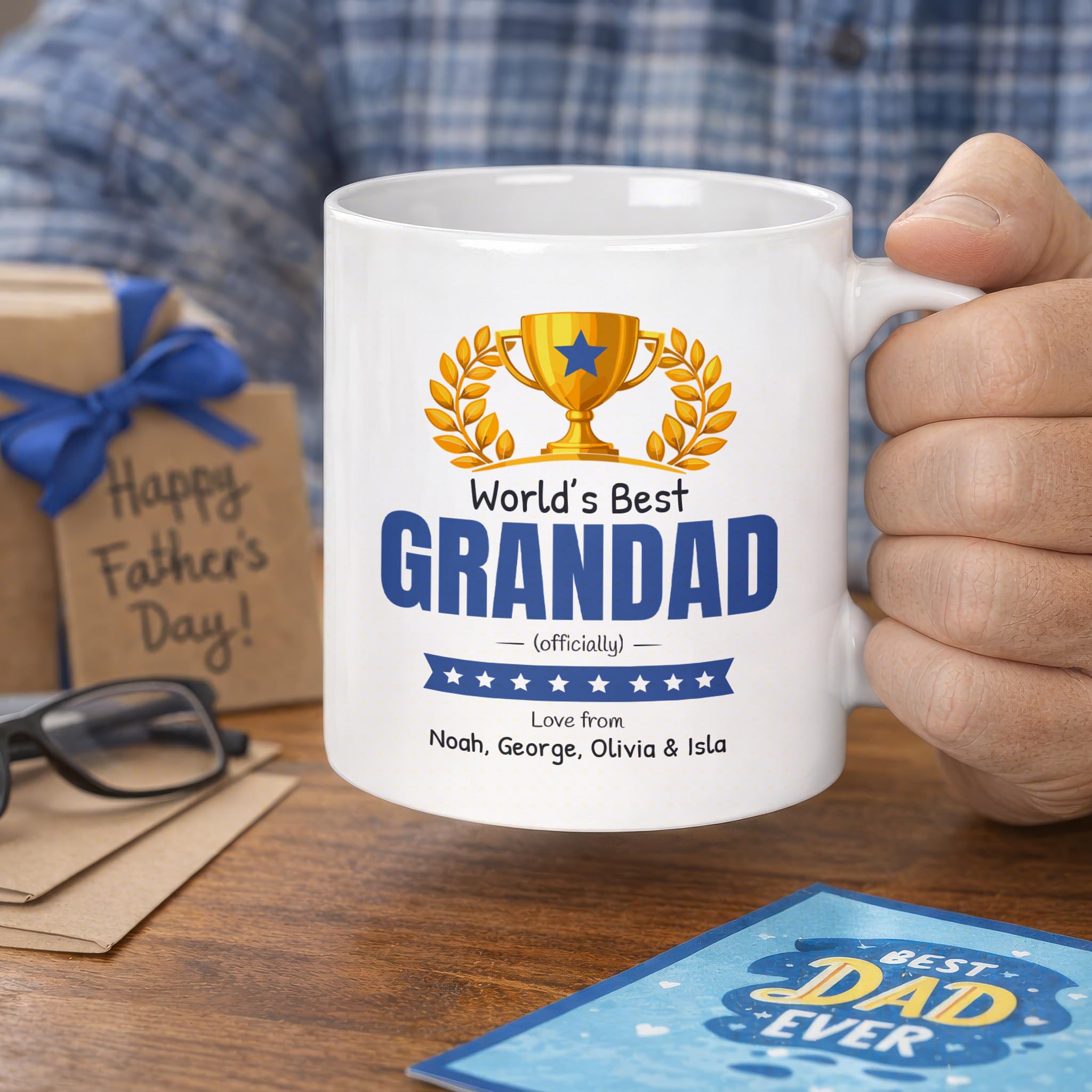 Personalised Worlds Best Grandad Mug with Names