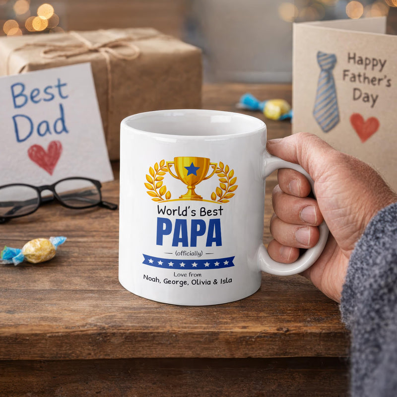 Personalised Worlds Best Papa Mug with Names