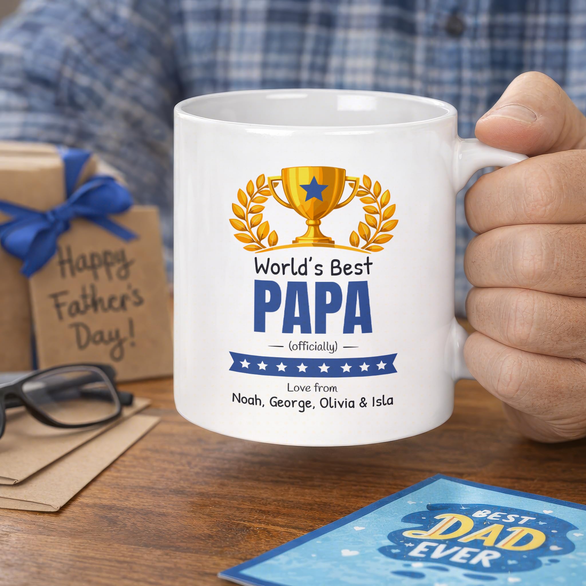 Personalised Worlds Best Papa Mug with Names