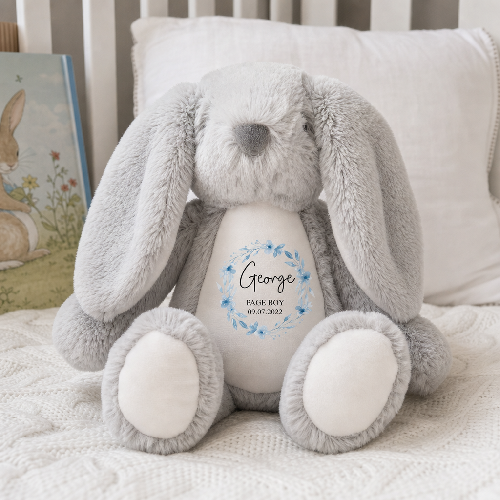 Personalised Bunny Rabbit Soft Toy for Page Boy with Name