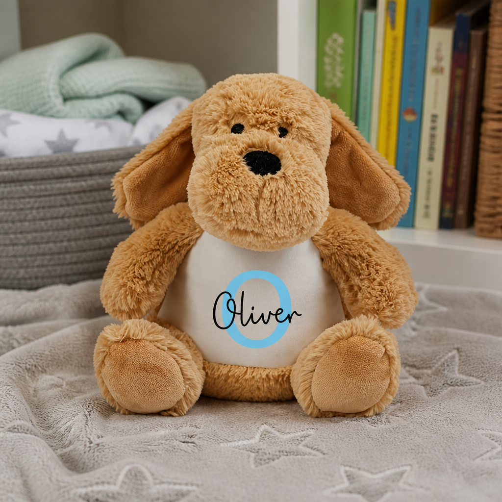Personalised Brown Dog Plush Soft Toy