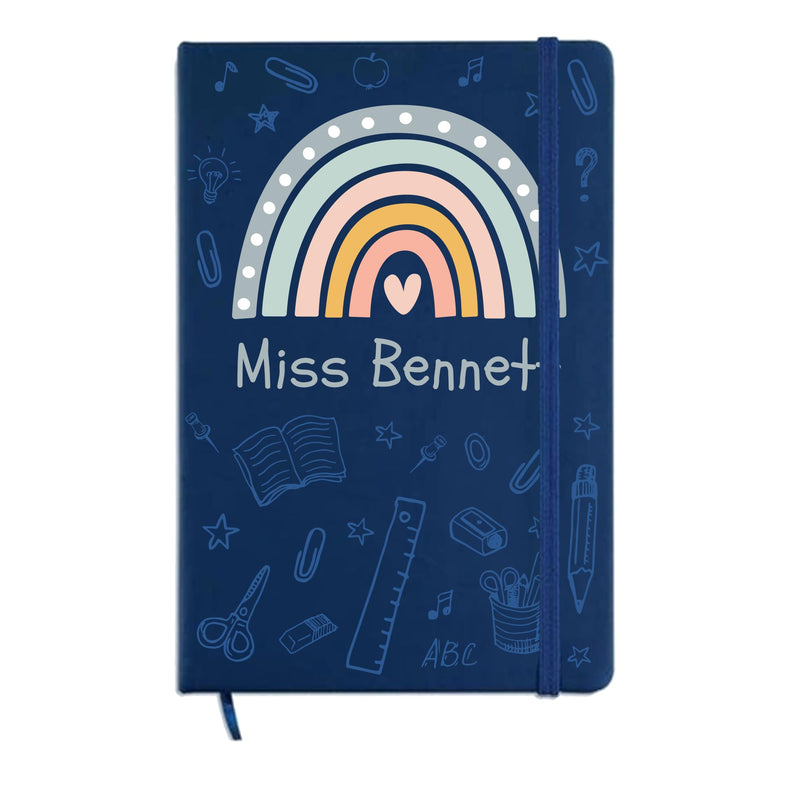 Personalised Rainbow Teacher Notebook with Name