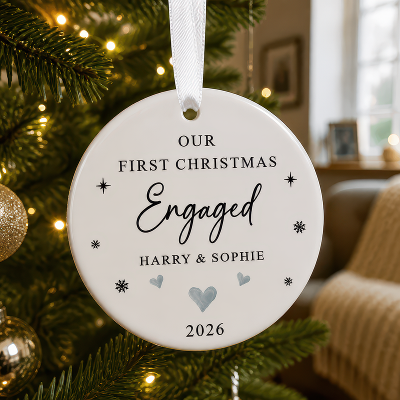 Personalised First Christmas Engaged Ornament