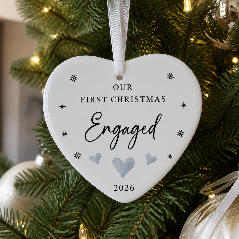 Our First Christmas Engaged Heart Ornament
