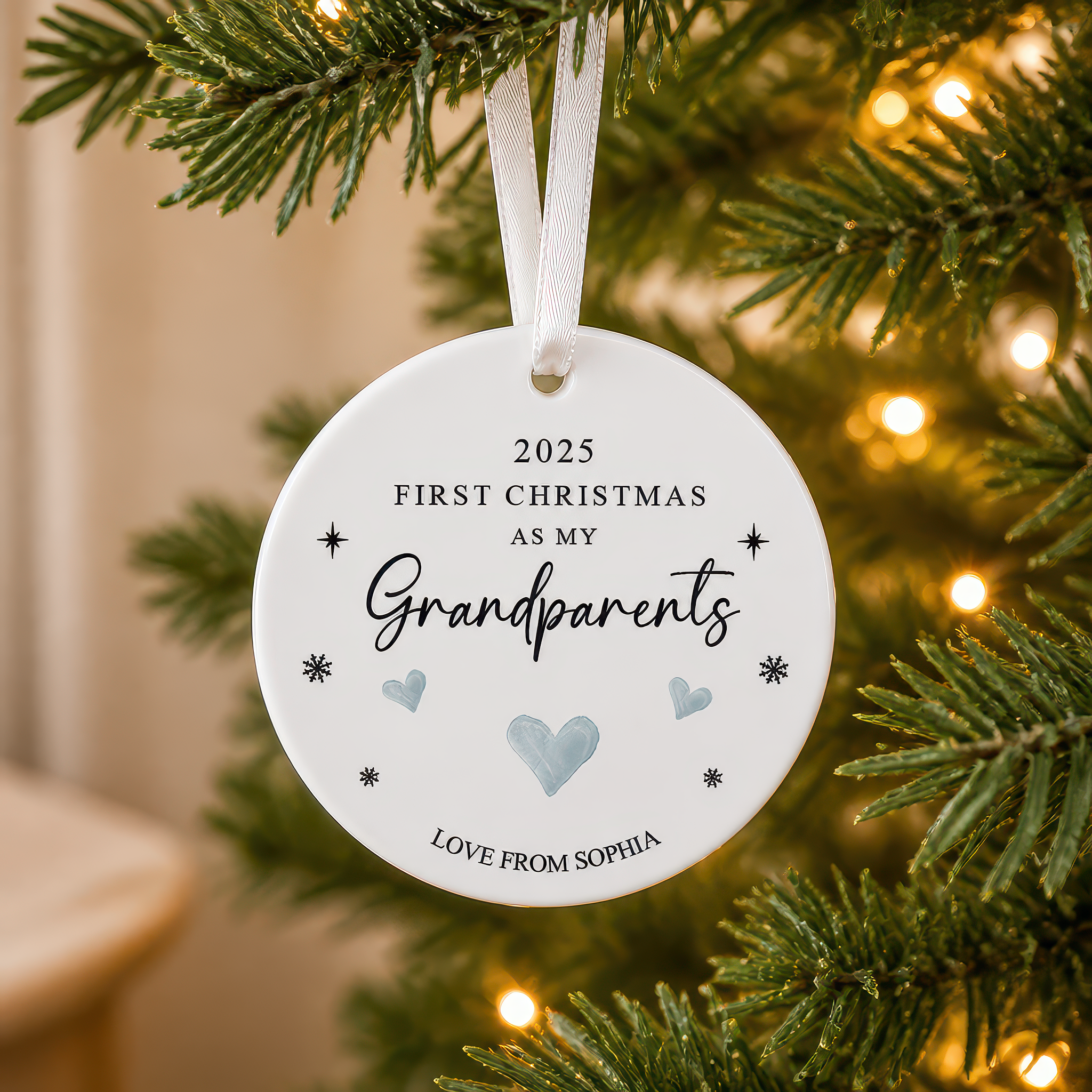 Personalised First Christmas Grandparents Ornament