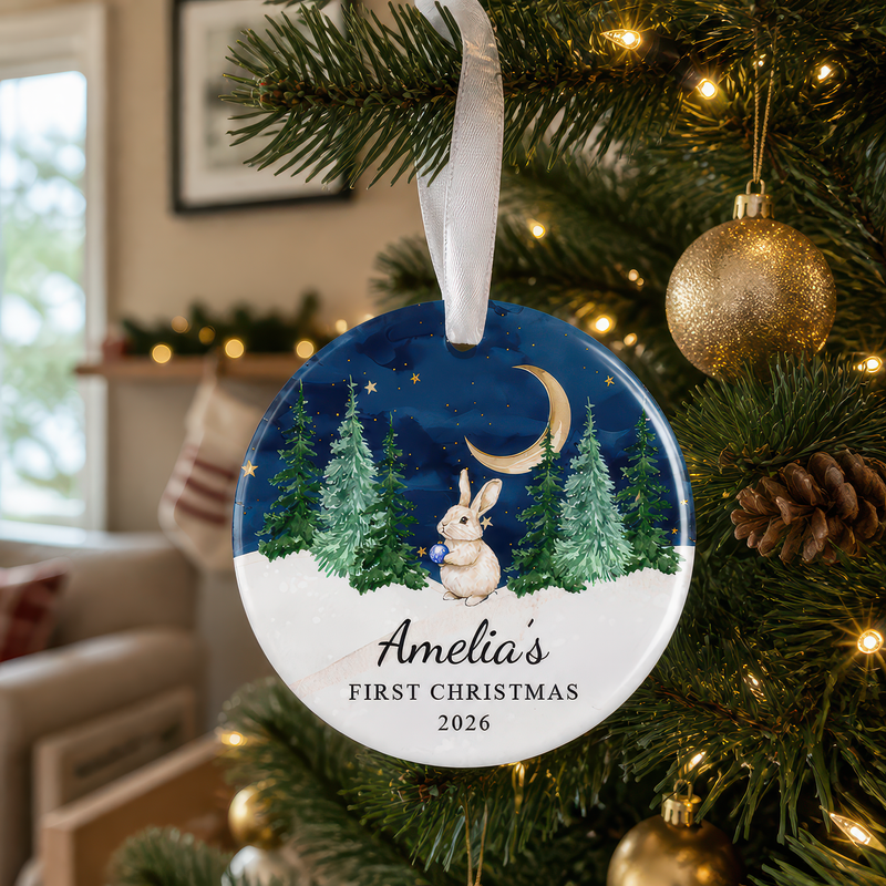 Personalised Baby's First Christmas Blue Night Sky Ornament