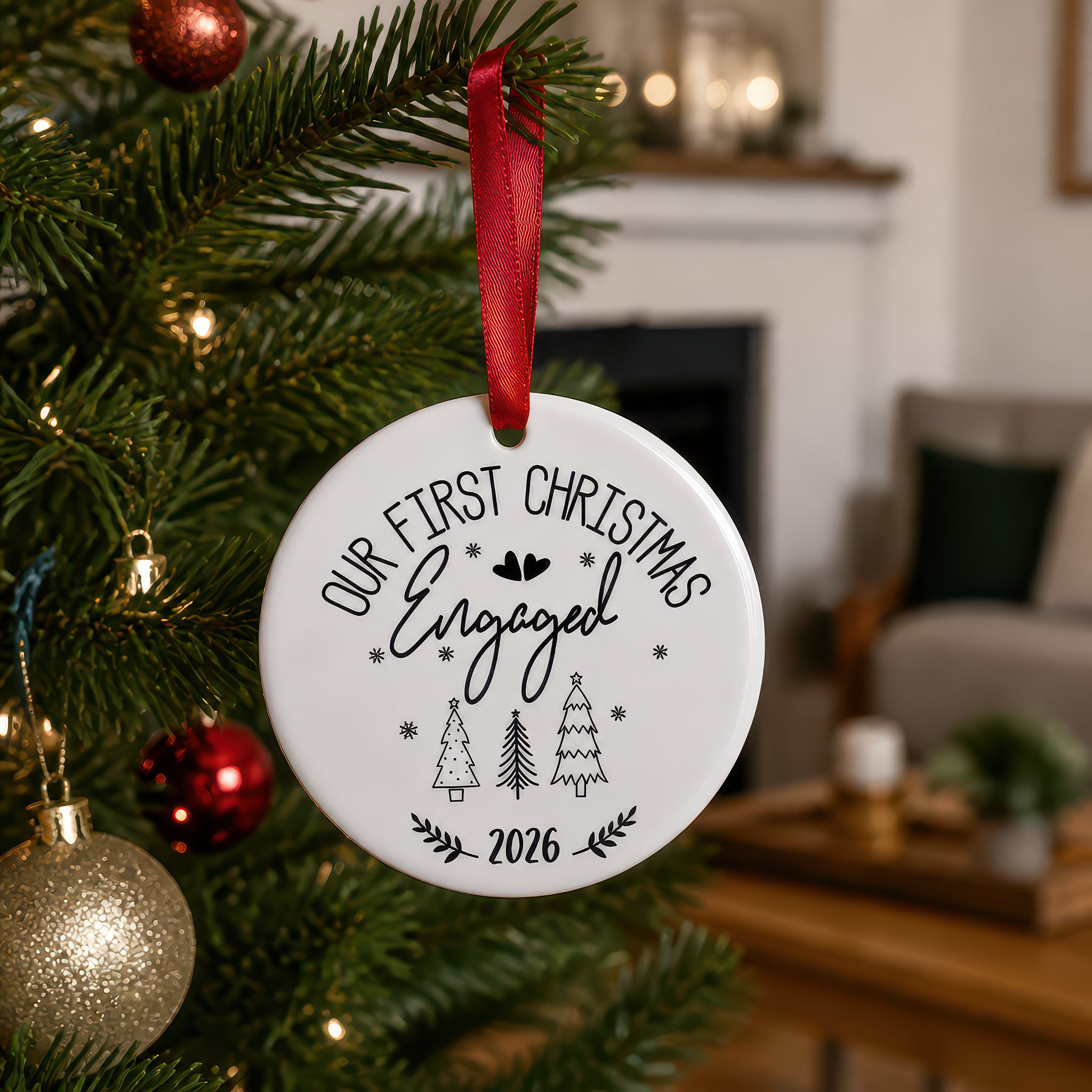 Our First Christmas Engaged Classic Ornament