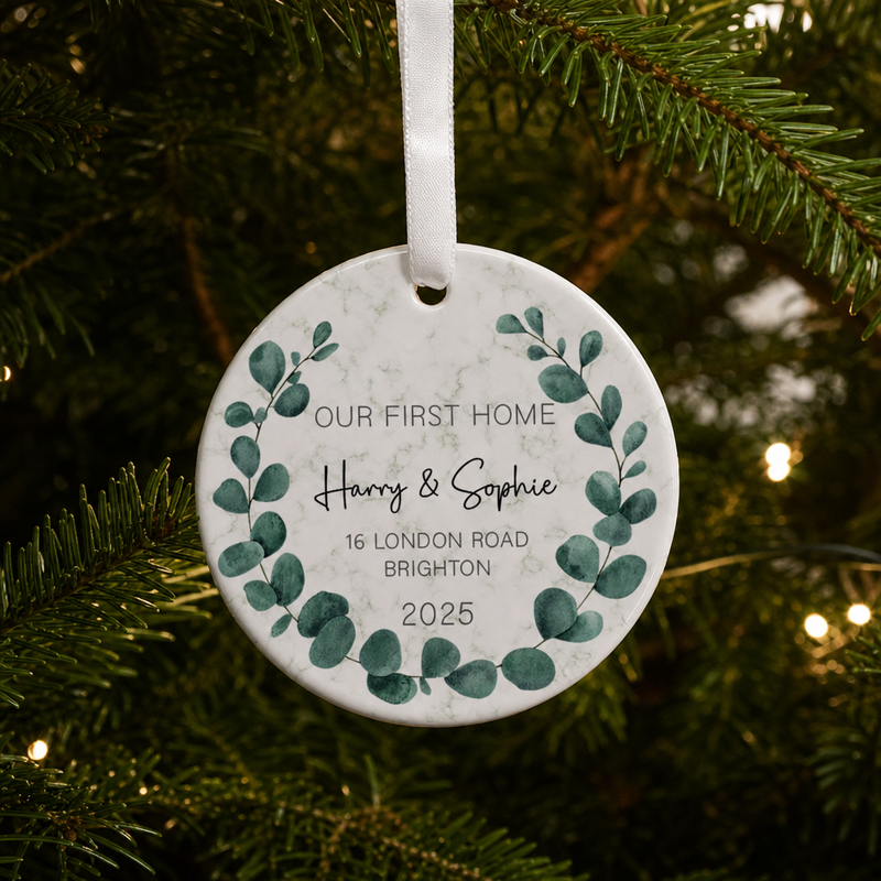 Personalised First Home Eucalyptus Ornament