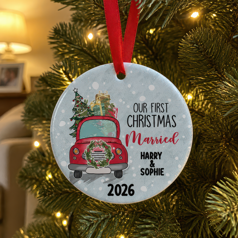 Personalised Our First Christmas Married Ornament