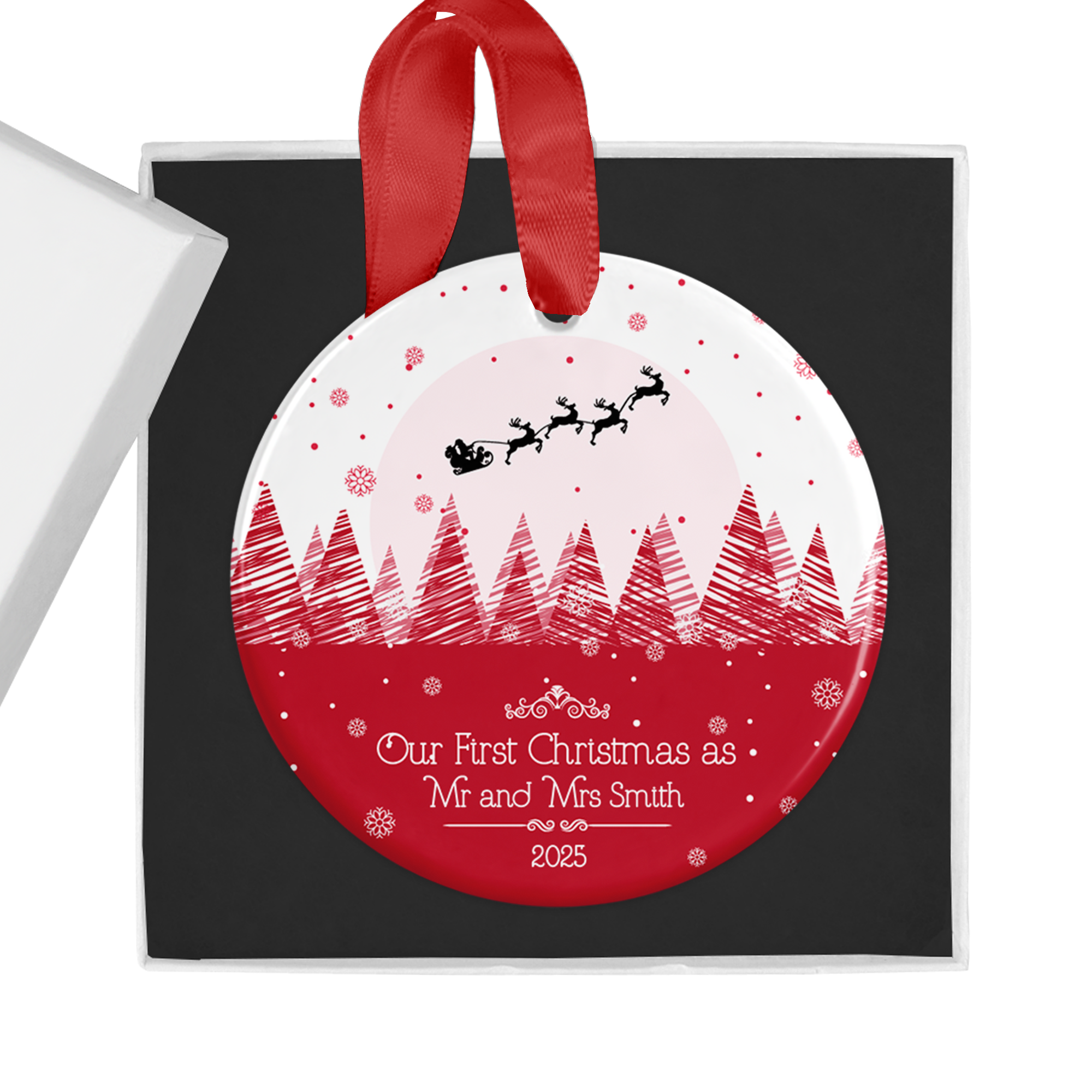Personalised First Christmas as Mr and Mrs Ornament