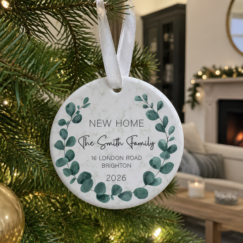 Personalised New Home Eucalyptus Ornament