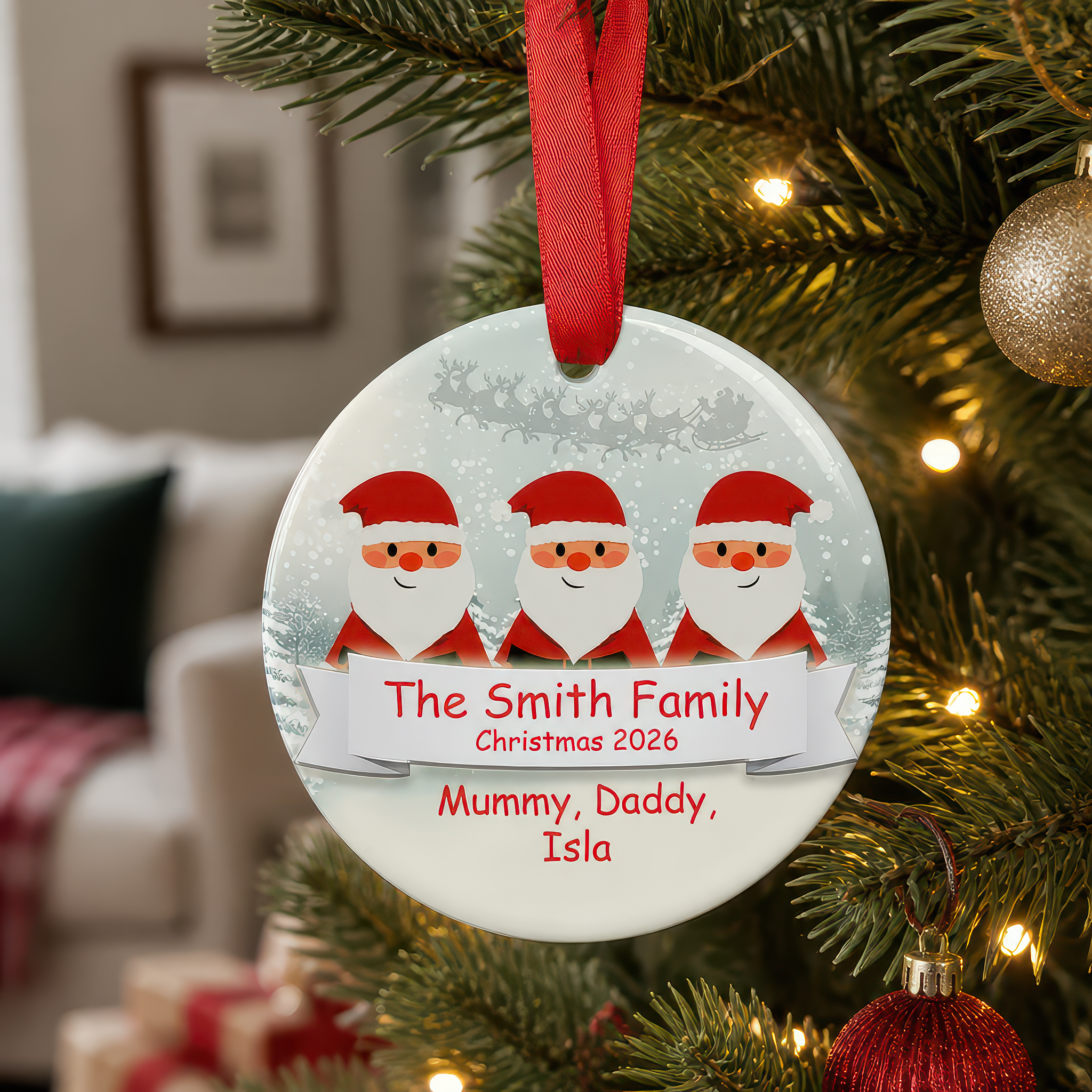 Personalised Santa Family Christmas Ornament