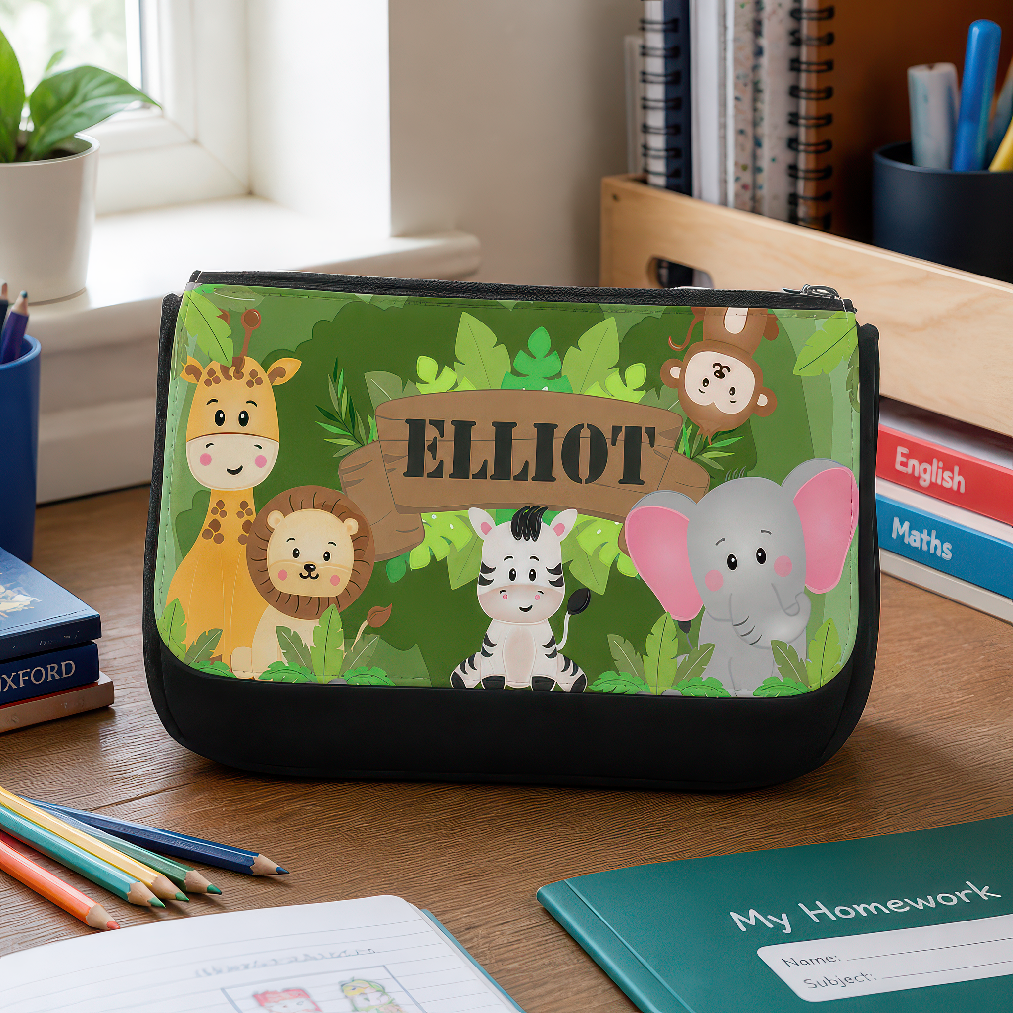 Personalised Jungle Pencil Case with Name