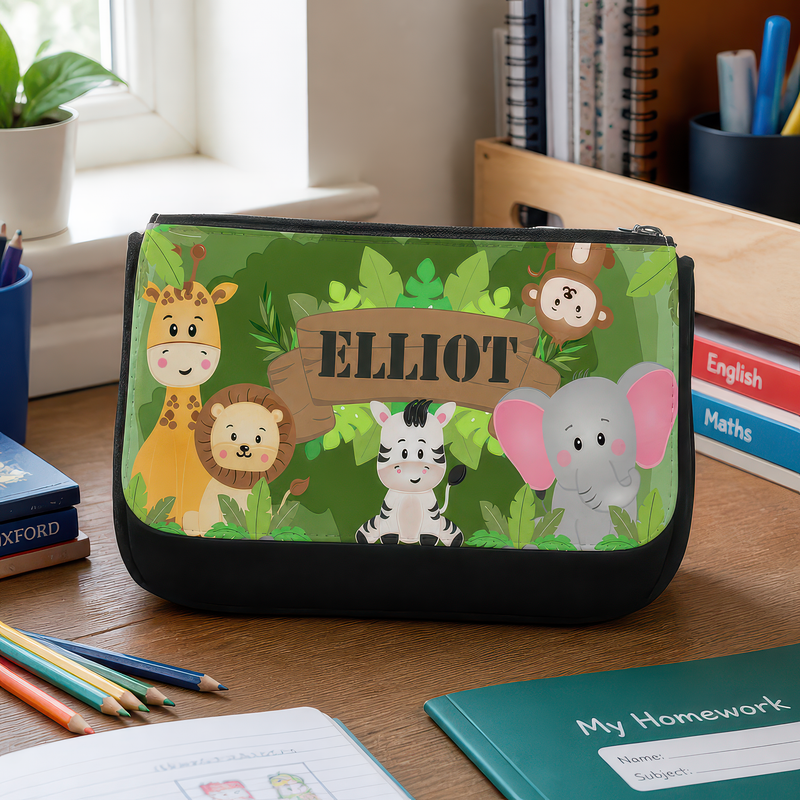 Personalised Jungle Pencil Case with Name