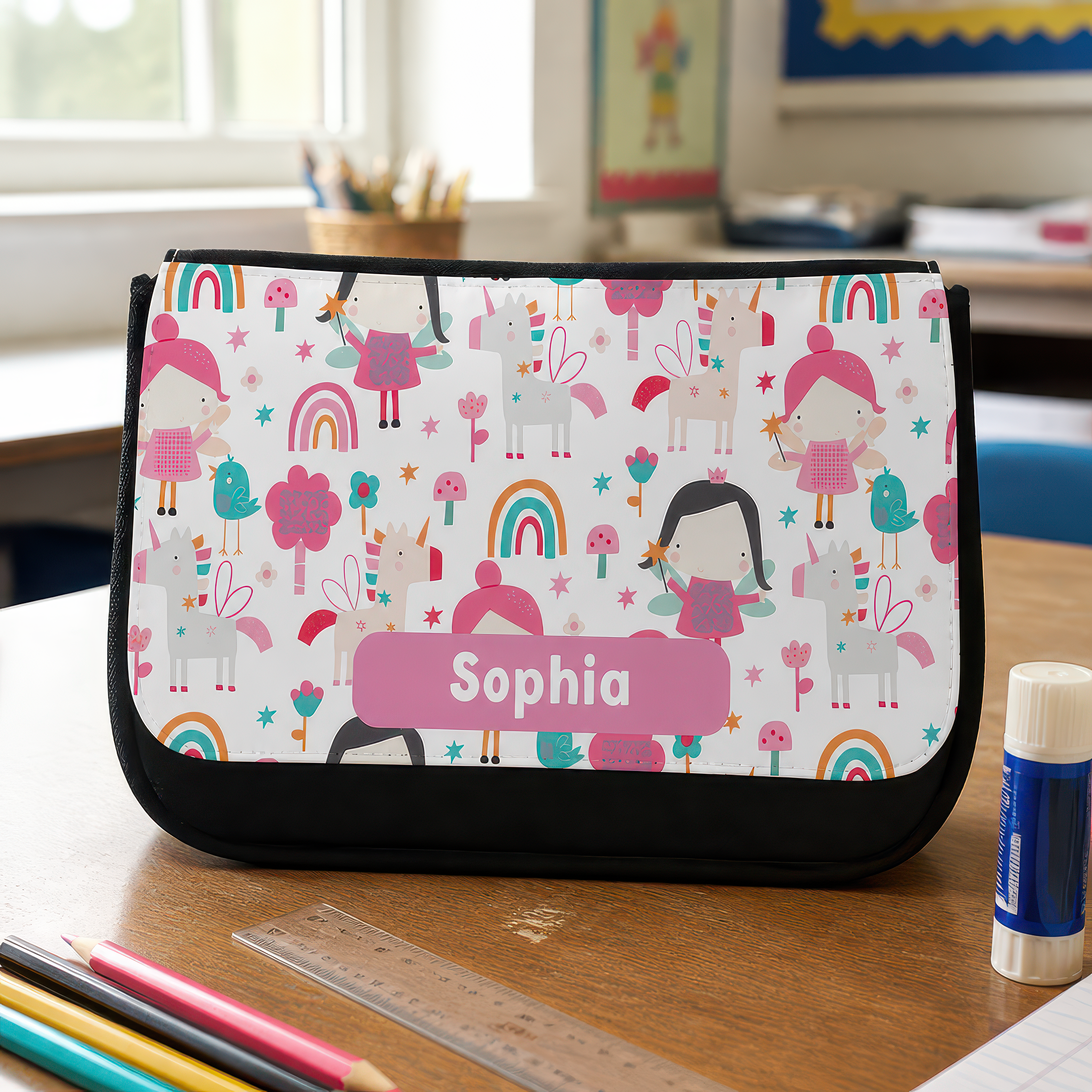 Personalised Unicorn Fairy Pencil Case with Name