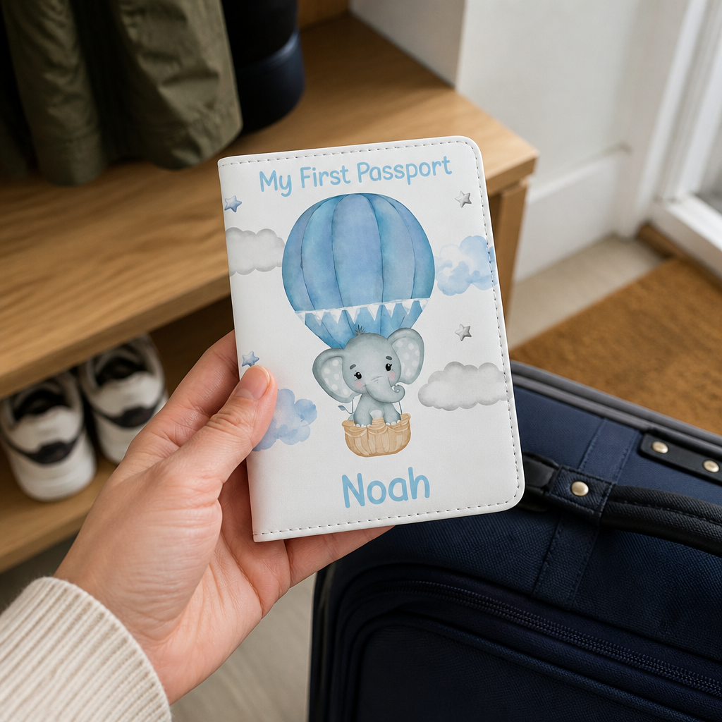 Personalised Baby Passport Cover and Luggage Tag Set - Custom My First Passpor