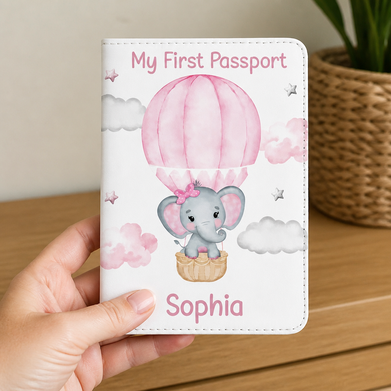 Personalised Baby Passport Cover and Luggage Tag Set - Custom My First Passpor o