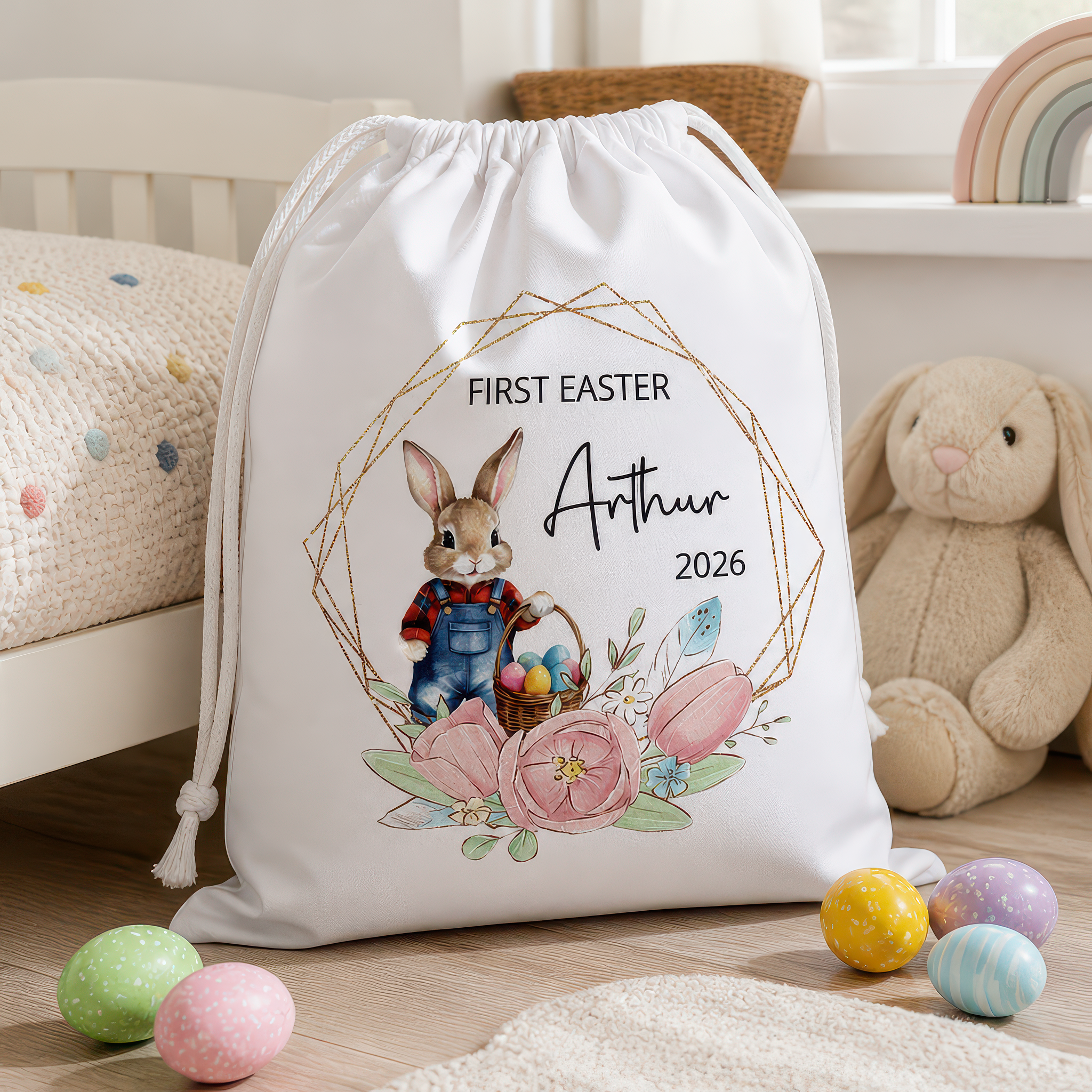 Personalised Blue First Easter Sack