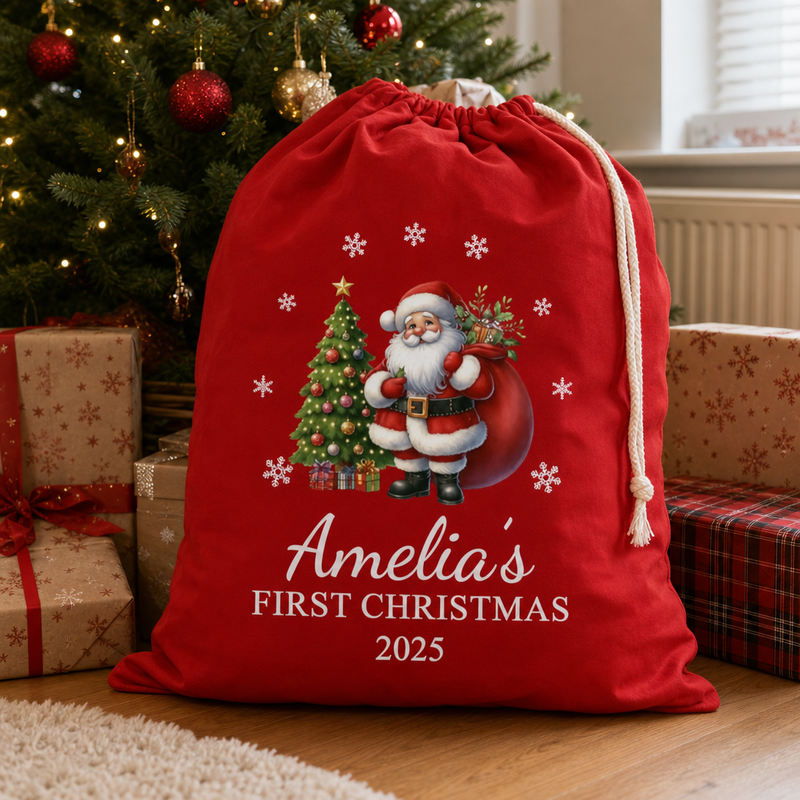 Personalised Red Santa Extra Large Santa Sack with Name