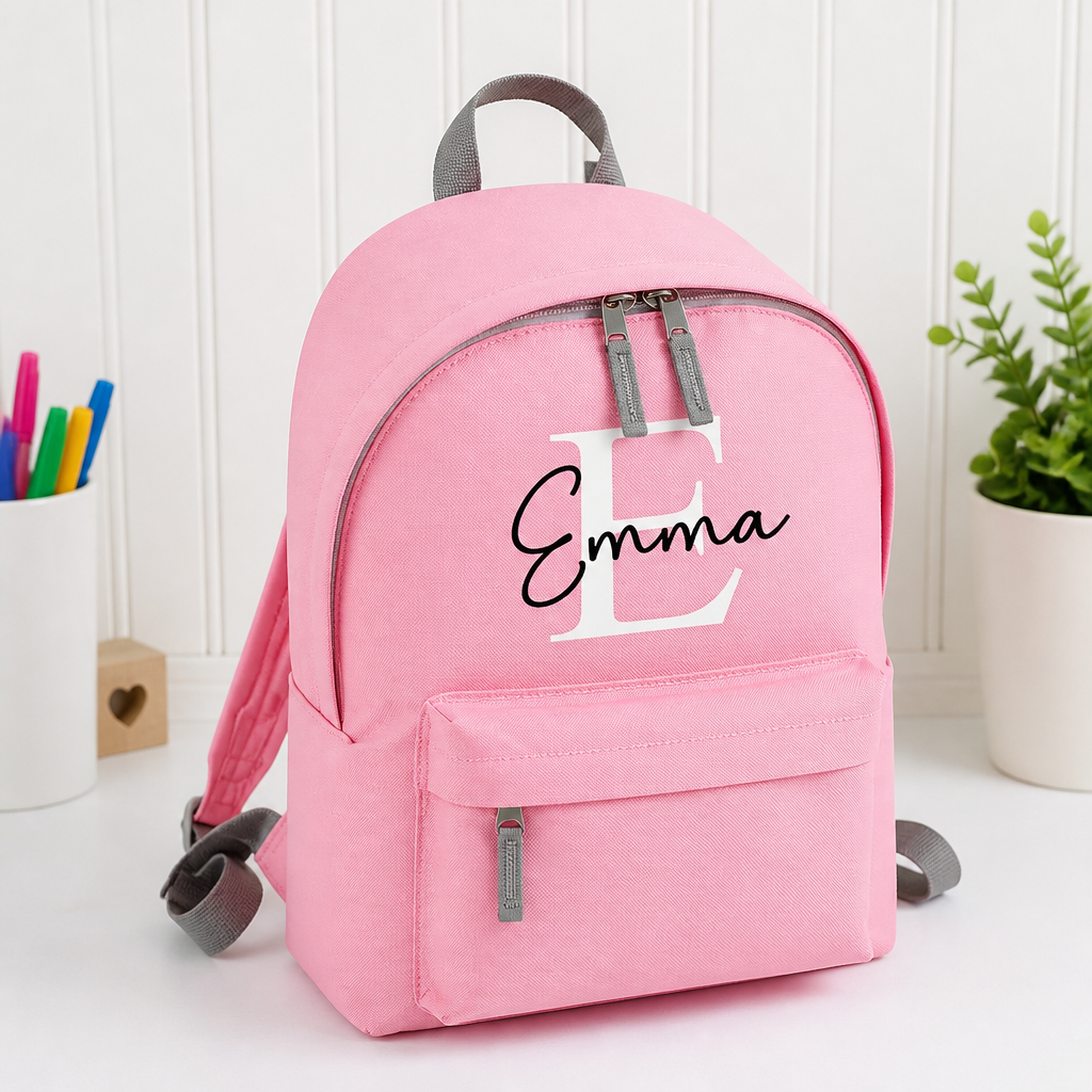 Personalised Pink School Set with Name and Initial