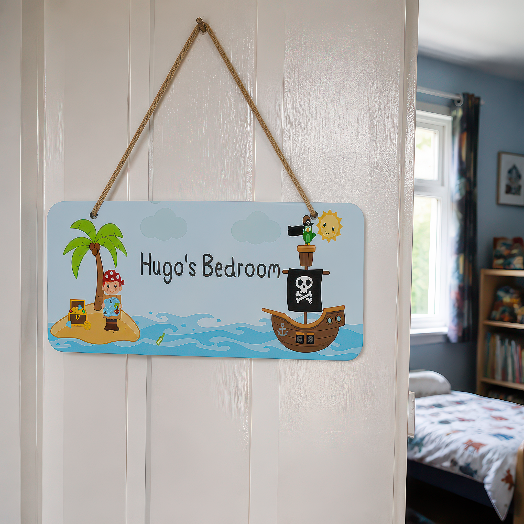 Personalised Pirate Door Sign with Name