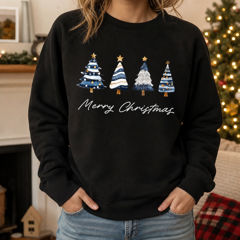 Black Christmas Sweater Sweatshirt Gift from Chicken Craft