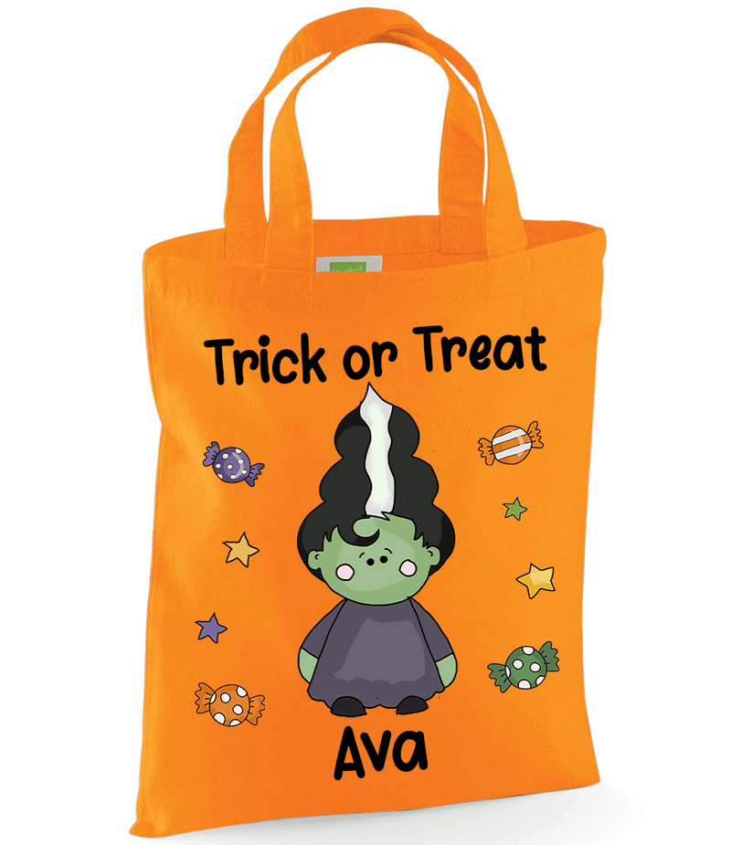 Personalised Orange Frankenstein's Wife Tote Bag