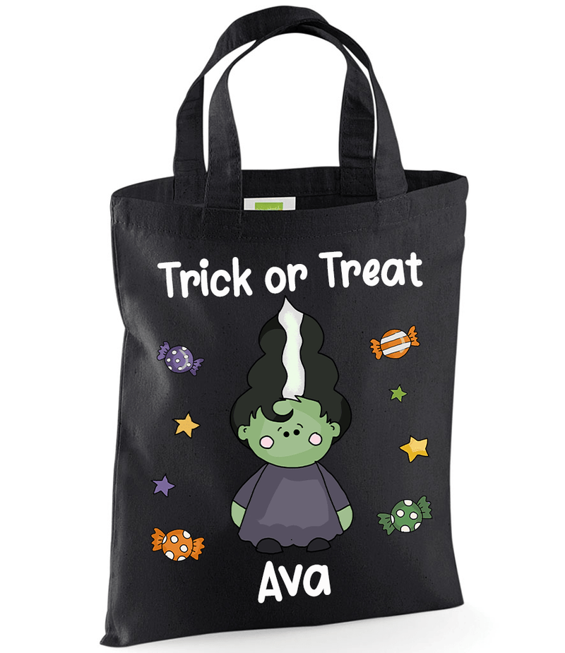 Personalised Black Frankenstein's Wife Tote Bag