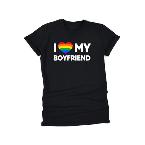 I Love My Boyfriend Rainbow T-Shirt
