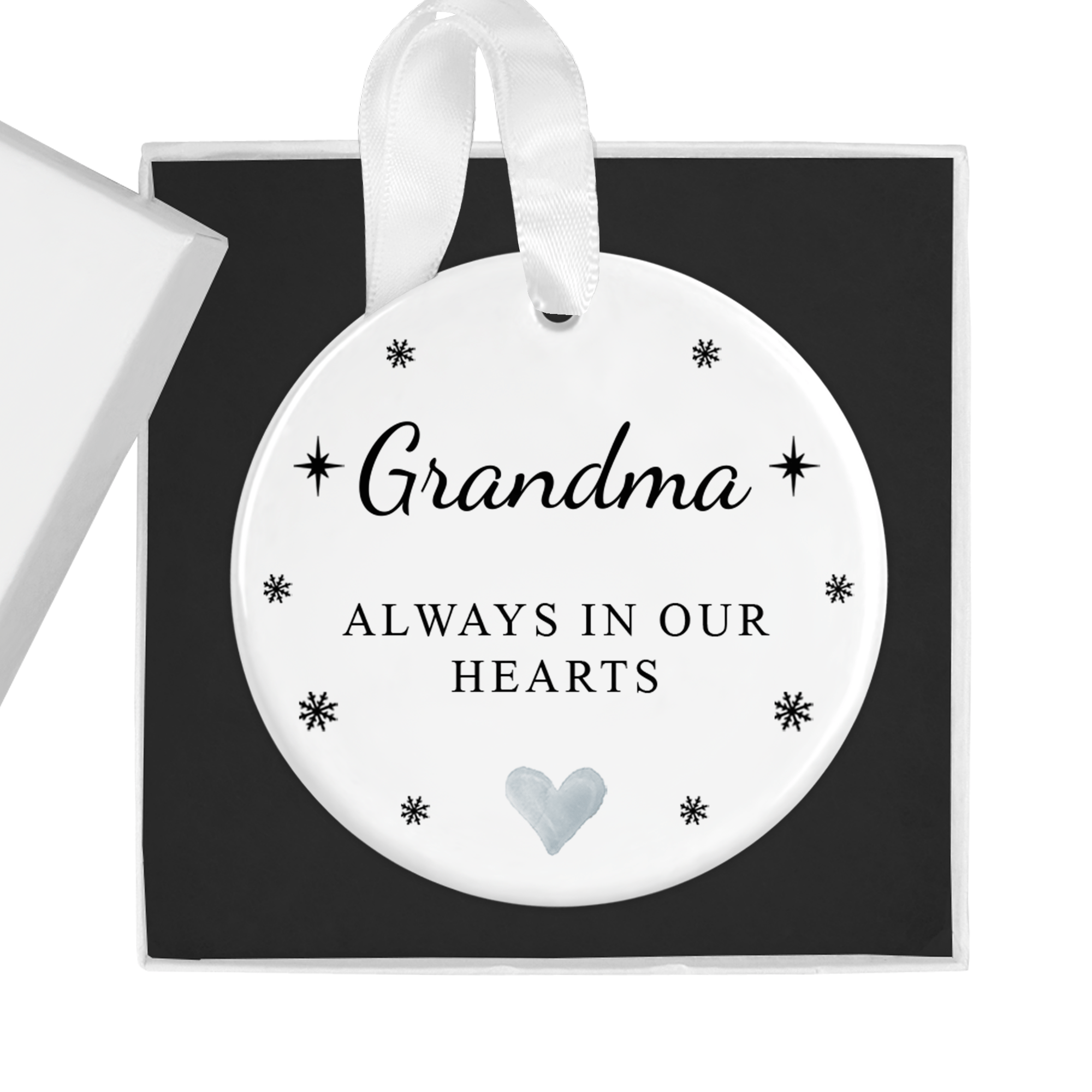 Memorial Ornament - Grandma "Always in Our Hearts" with Gift Box - Chicken Craft Ltd