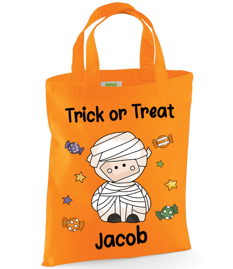 Personalised Orange Mummy Trick or Treat Tote Bag