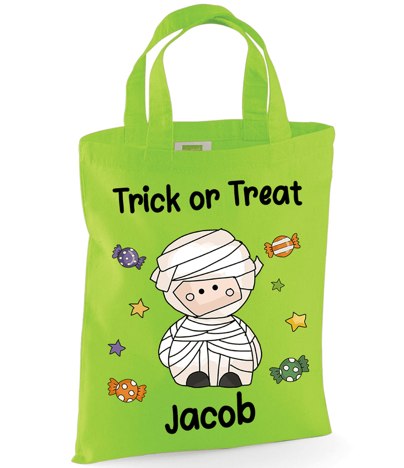 Personalised Green Mummy Trick or Treat Tote Bag