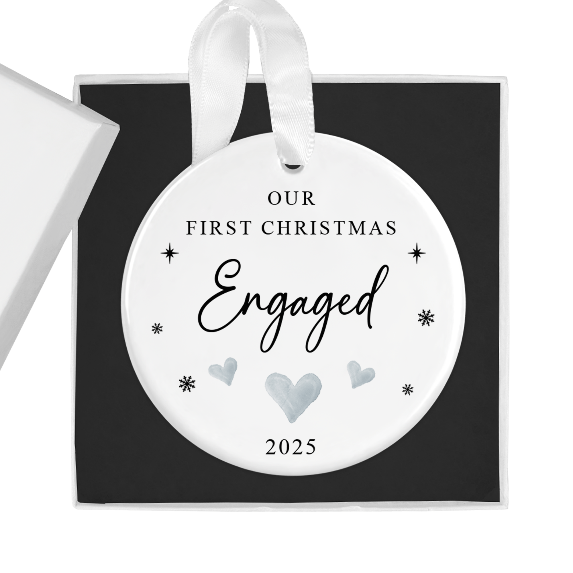 Our First Christmas Engaged Ornament with Gift Box - Chicken Craft Ltd