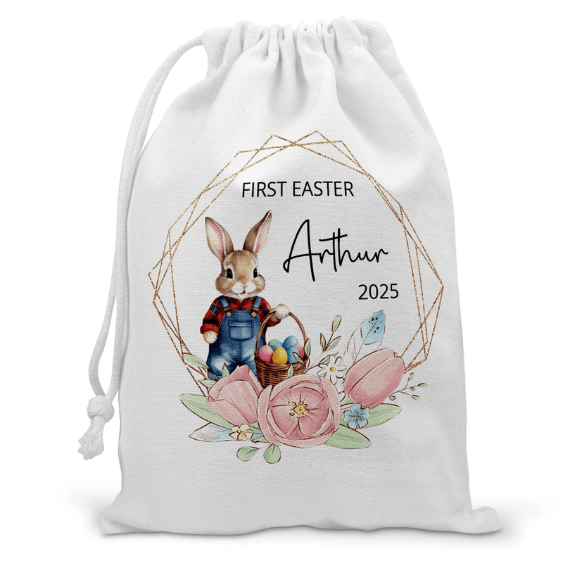 Blue First Easter Sack personalised with name