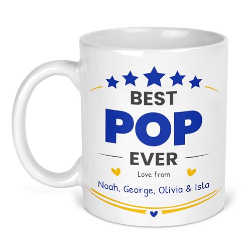 Personalised Best Pop Ever ceramic mug with names.