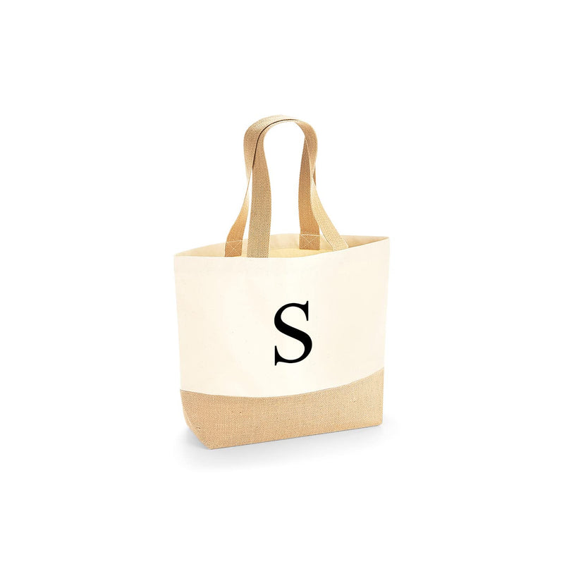 Personalised Black Initial Canvas Tote Bag additional product photo
