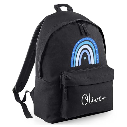 Personalised Blue Rainbow Kids Backpack with Name