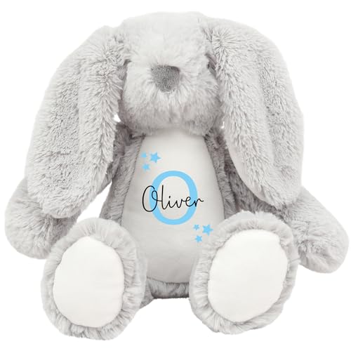 Personalised Bunny Rabbit Soft Toy - Custom Name And Initial Teddy - Baby Gift
