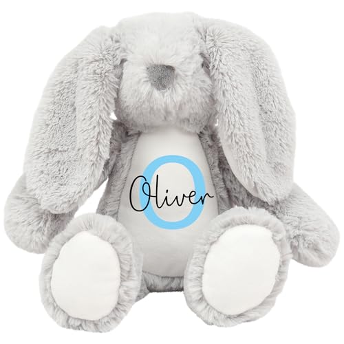 Personalised Bunny Soft Toy with Name and Initial for Baby