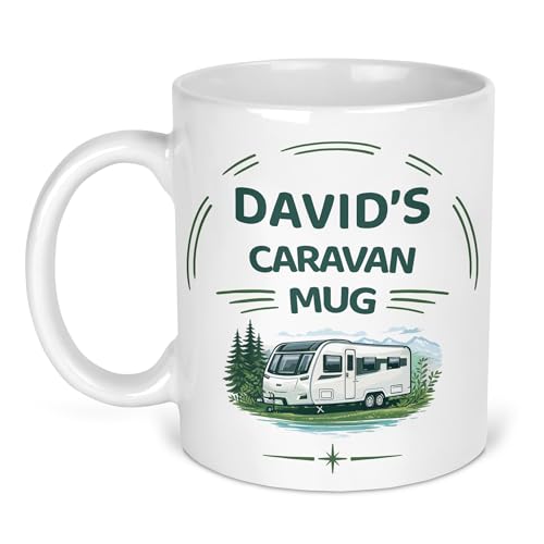 Personalised Caravan Gift Ceramic Mug with Name