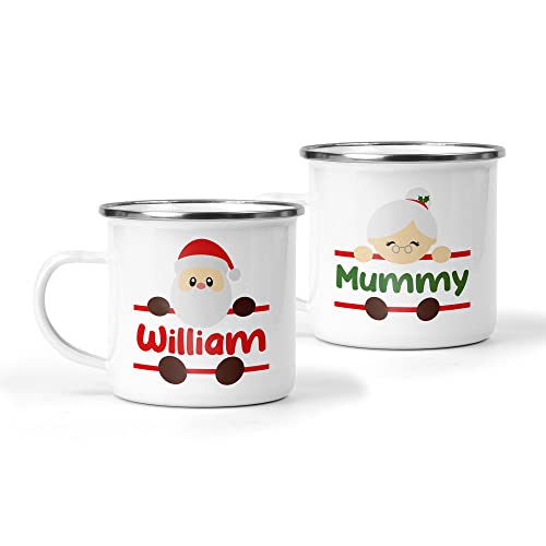 Personalised Christmas Enamel Name Mug
