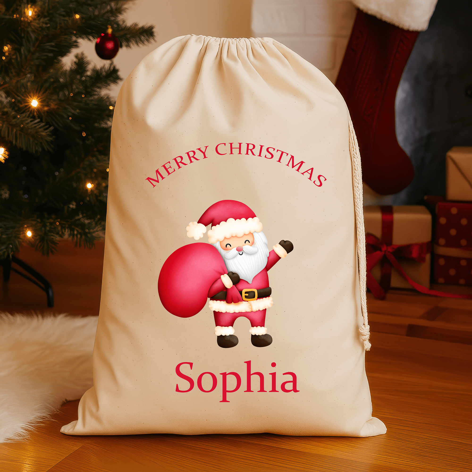 Personalised Christmas Santa Sack - Father Christmas - Chicken Craft Ltd