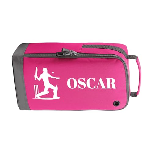 Pink cricket boot bag with personalised name