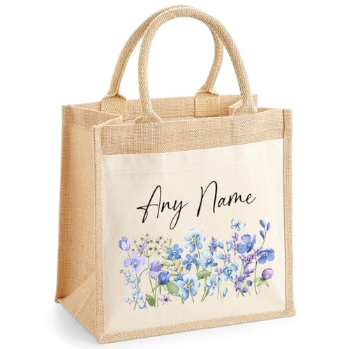Personalised Custom Jute Tote Bag with Name