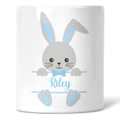 Easter Bunny ceramic money box with personalised details