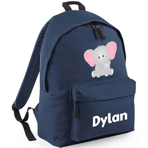 Personalised Elephant - Navy Kids Backpack with Name product image